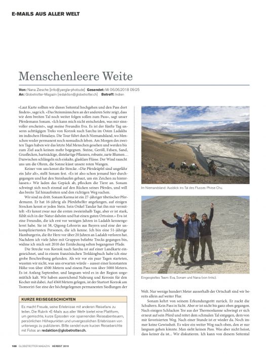 Menschenleere Weite im Changthang